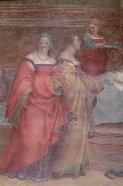 Damas de compañía, del Nacimiento de la Virgen (detalle) de Andrea del Sarto